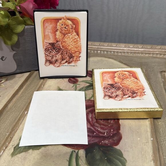 Vintage Antioch Publishing Company Cat Kitty Bookplates Made in USA - Picture 4 of 11